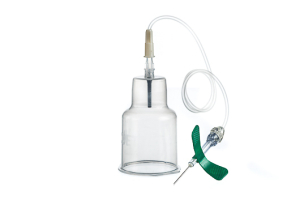 Игла-бабочка с держателем для флаконов для гемокультур ("SAFETY" 21Gx3/4" 30 см, зеленая, 0,8х19 мм)