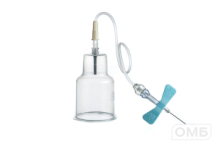 Игла-бабочка с держателем для флаконов для гемокультур, ("SAFETY" 23Gx3/4" 19 см, голубая, 0,6х19 мм)