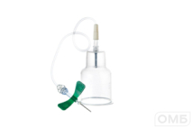 Игла-бабочка с держателем для флаконов для гемокультур ( "SAFETY" 21Gx3/4" 19 см, зеленая, 0,8х19 мм)