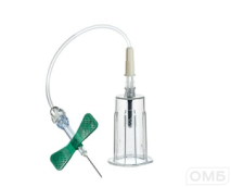 Игла-бабочка с луэр-адаптером и держателем ("SAFETY" 21Gх3/4" 10 см, зеленая, 0,8х19 мм)