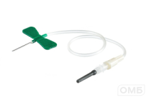 Игла-бабочка с луэр-адаптером (21Gх3/4" 19 см, зеленая, 0,8х19 мм)