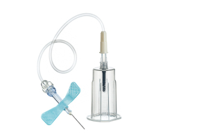 Игла-бабочка с луэр-адаптером и держателем ("SAFETY" 23Gх3/4" 19 см, голубая, 0,6х19 мм)