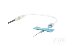 Игла-бабочка с луэр-адаптером ("SAFETY" 23Gх3/4" 10 см, голубая, 0,6х19 мм)