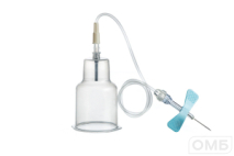 Игла-бабочка с держателем для флаконов для гемокультур, ("SAFETY" 23Gx3/4" 30 см, голубая, 0,6х19 мм)