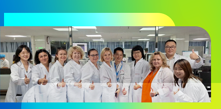 Команда ОМБ на заводе Shenzhen Dymind Biotechnology Co., Ltd в Китае